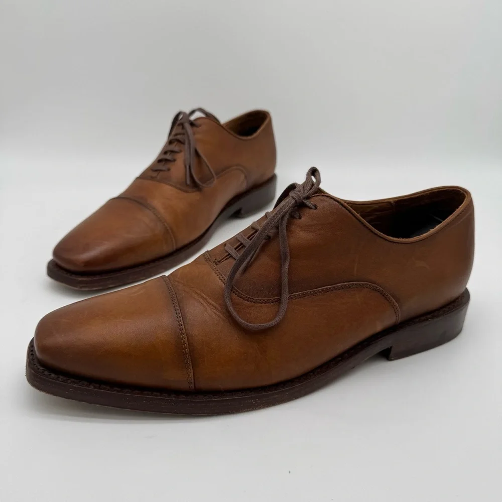 Thursday Boot Co. Executive Cap Toe Cuero Tan Leather Shoe Size 11.5